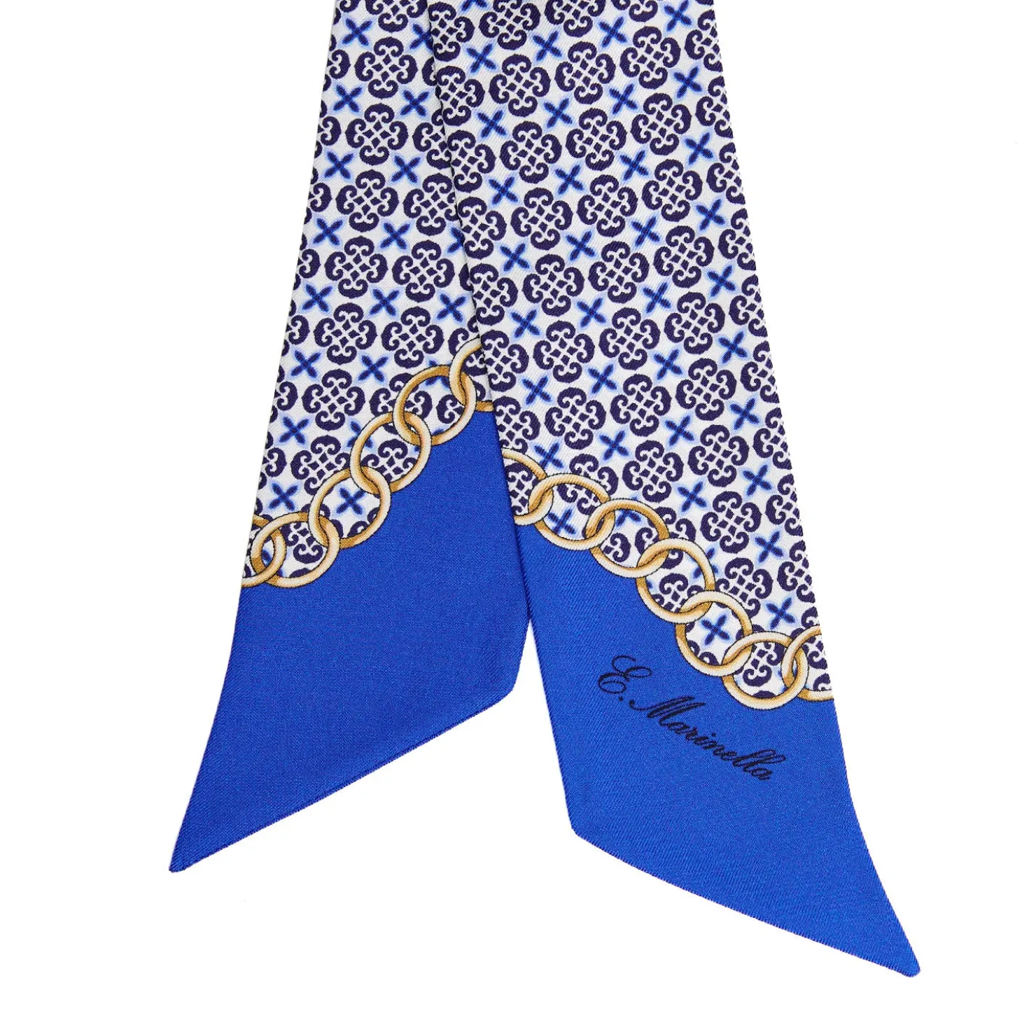 TWILLY IN SETA BLUETTE Microfantasia fiore