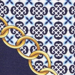 TWILLY IN SETA BLU SCURO Microfantasia fiore
