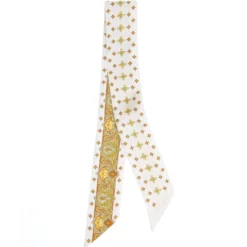 TWILLY IN SETA GIALLO Greek key floral