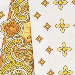 TWILLY IN SETA GIALLO Greek key floral