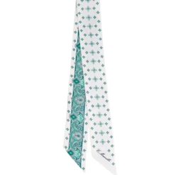 TWILLY IN SETA VERDE Greek key floral