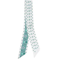 TWILLY IN SETA VERDE Greek key floral