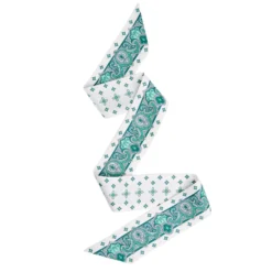 TWILLY IN SETA VERDE Greek key floral