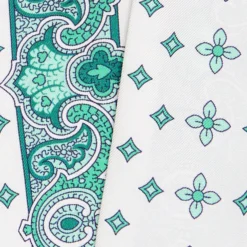 TWILLY IN SETA VERDE Greek key floral