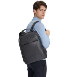 ZAINO BLU IN PELLE Con schienale rinforzato